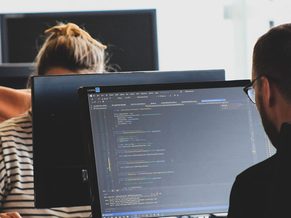 People working at computers. 