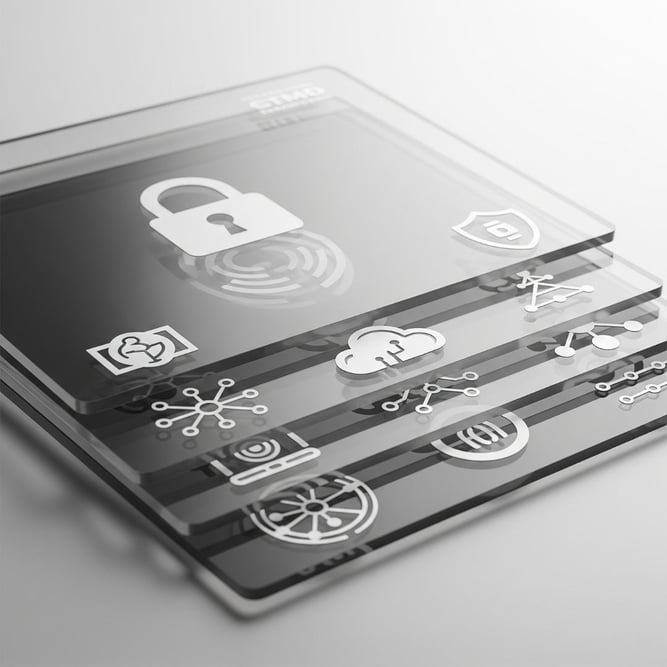 A graphic showing layered sheets, representing the multiple layers of coverage in a cyber policy.